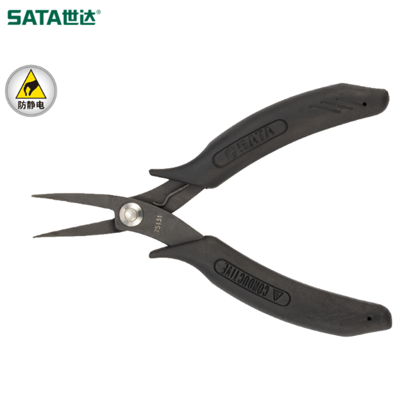 SATA/世达 防静电手柄弯嘴钳5" 75131