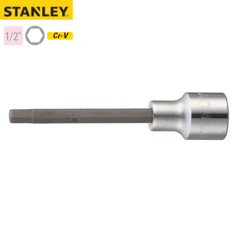 STANLEY/史丹利 12.5MM系列100mm长6角旋具套筒8mm 89-203-1-22