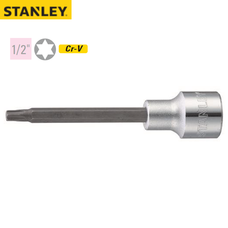 STANLEY/史丹利 12.5MM系列100mm长花形旋具套筒T45 89-993-1-22
