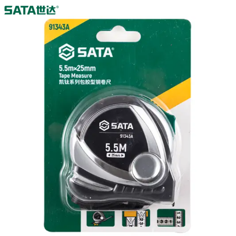 SATA/世达 凯钛系列橡塑型钢卷尺3.5Mx16MM 91341A