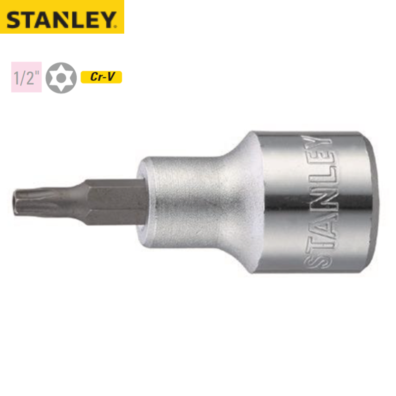 STANLEY/史丹利 12.5MM系列中孔花形旋具套筒TT60 93-370-1-22