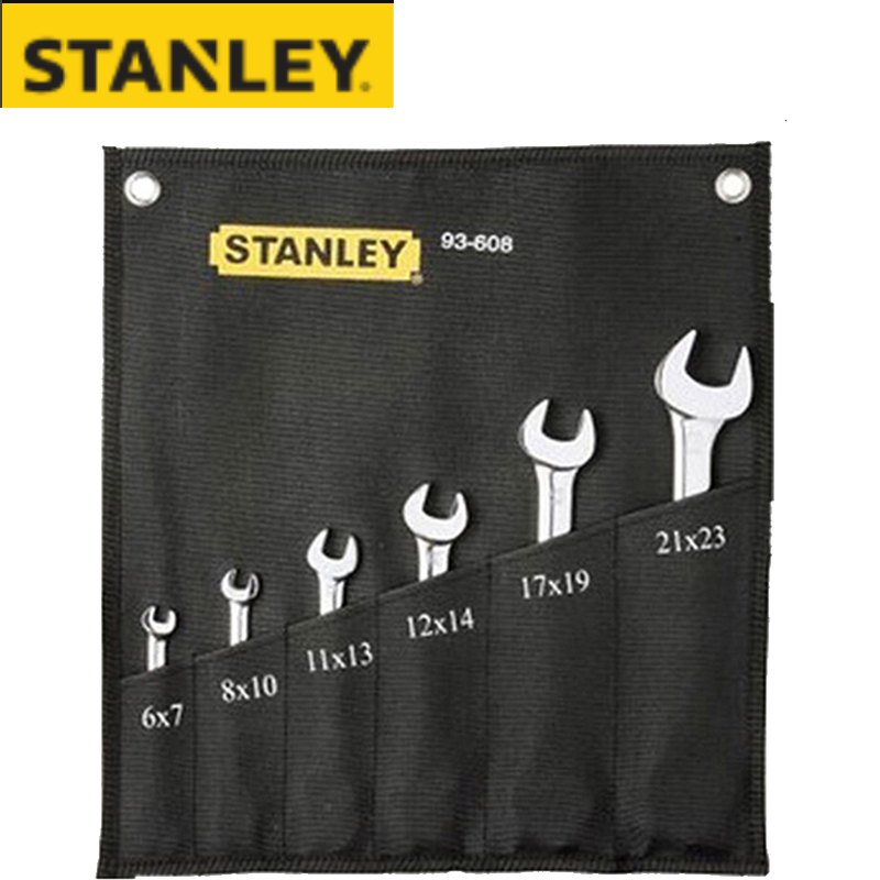 STANLEY/史丹利 6件套公制精抛光双开口扳手 93-608-22