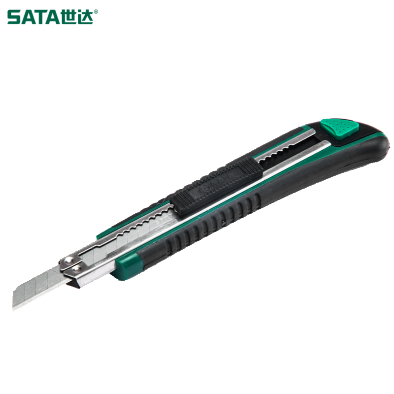 SATA/世达 橡塑柄推钮美工刀13节9x80MM 93427