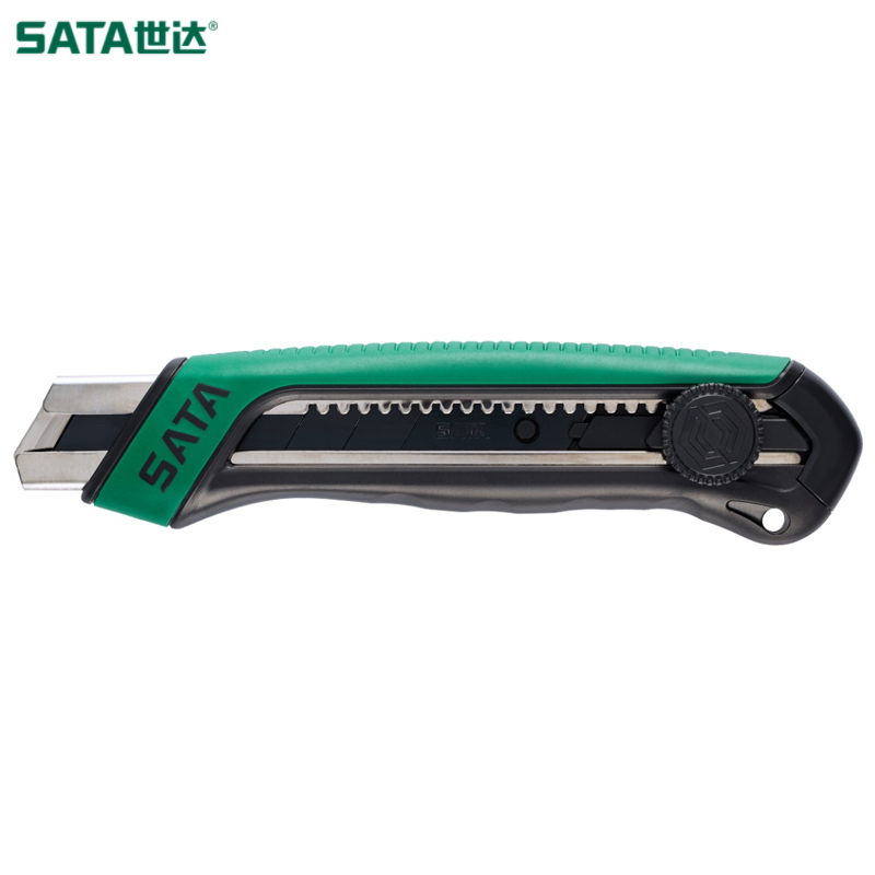SATA/世达 橡塑柄旋钮美工刀7节25x125MM 93483