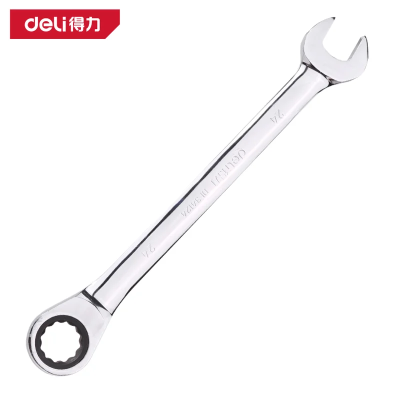 得力/deli 镜面两用棘轮快扳24mm(银)(把) DL34124