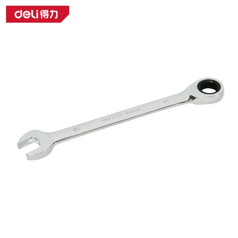 得力/deli 镜面两用棘轮快扳32mm(银)(把) DL34132